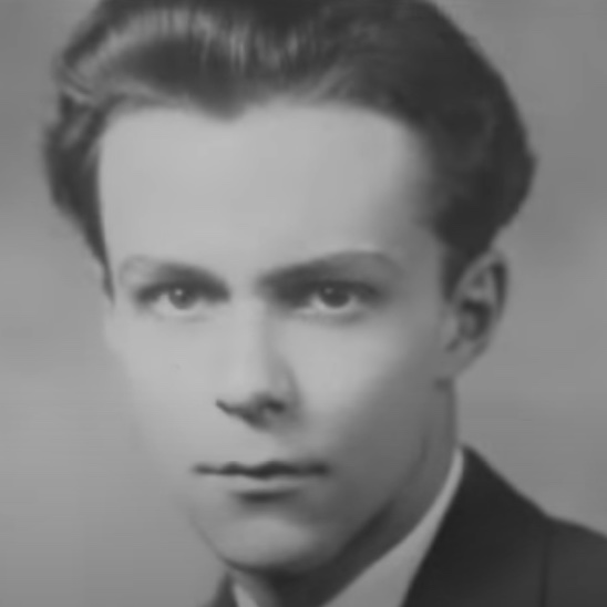 Man in black and white